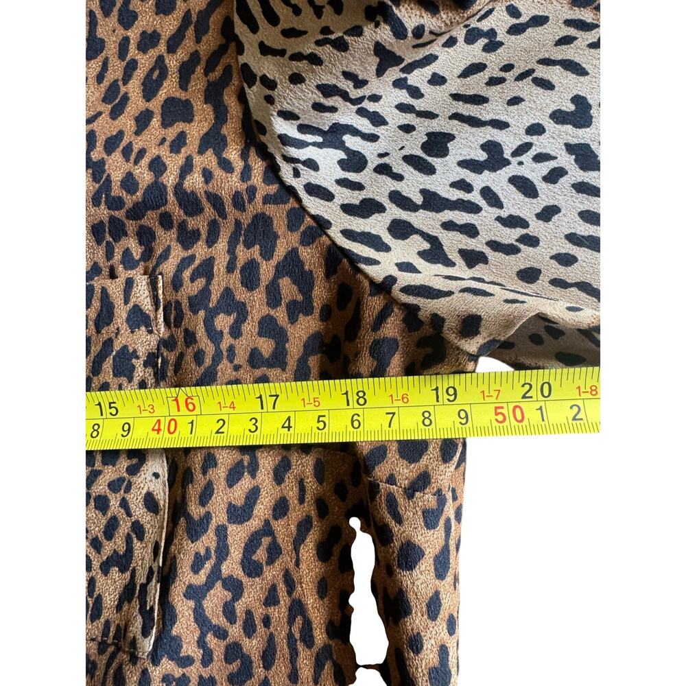 Leopard Print Button Front Blouse Womens M Animal Print Shirt - Picture 7 of 11